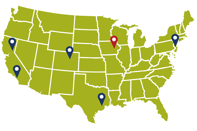 Map of UFG Insurance Locations