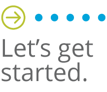 Icon stating "Let's get started."