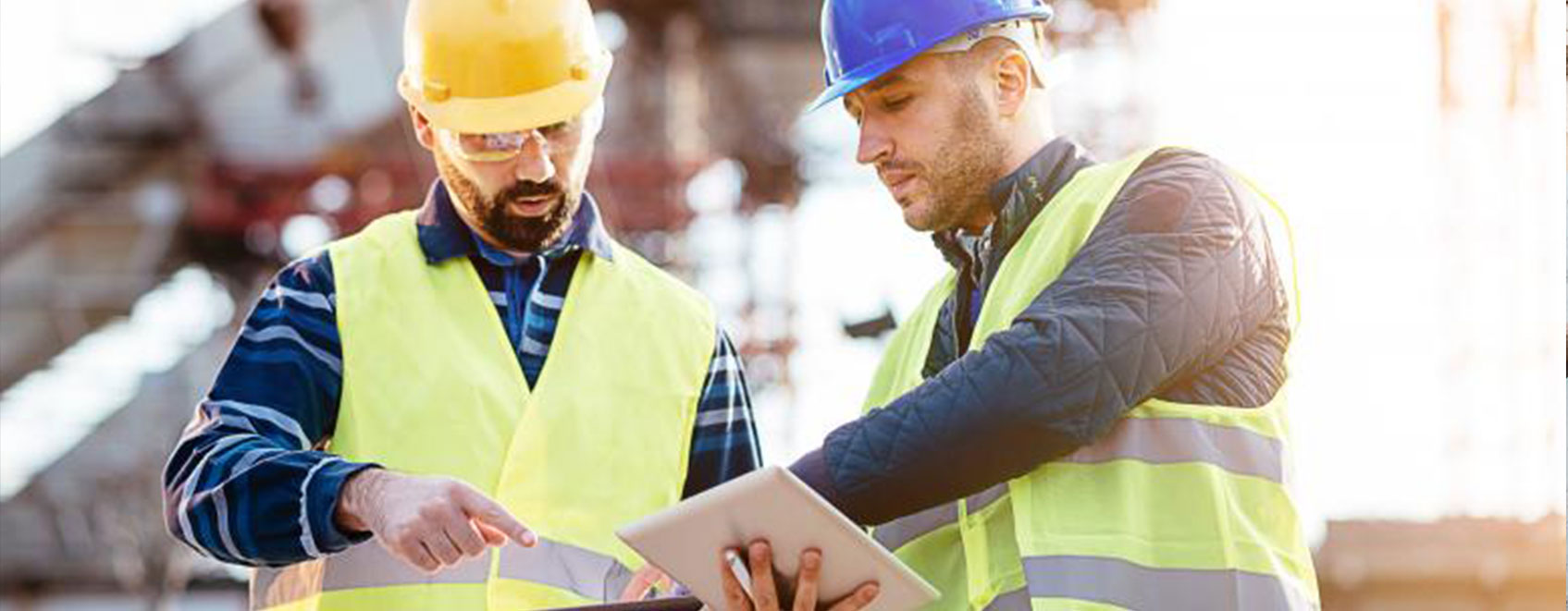 Contractors looking at plans.