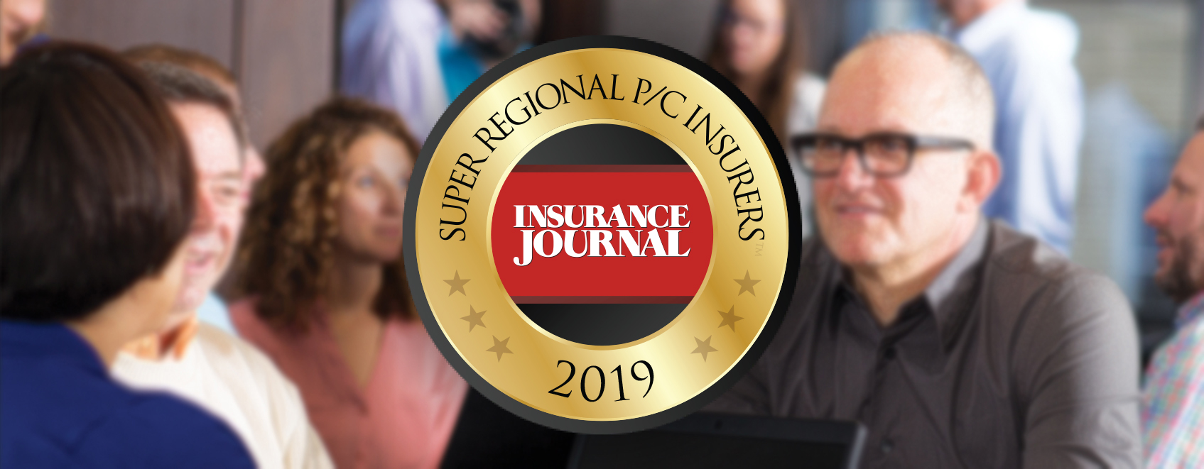 Badge recognizing UFG as Insurance Journal's Super Regional P & C Insurer award for 2019